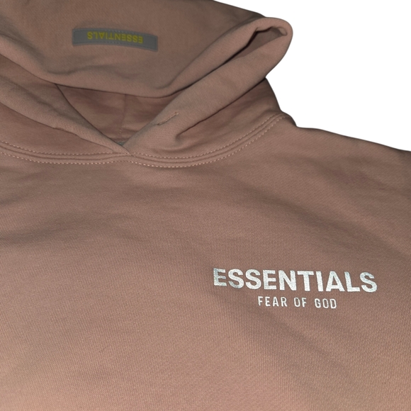 Fear of God Essentials Kids Pullover Hoodie 'Matte Blush' Size 8/M - Picture 3 of 9